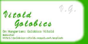 vitold golobics business card
